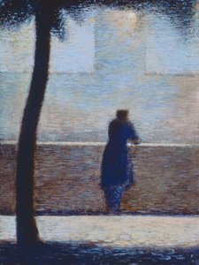 Man leunend op een borstwering door Georges Seurat